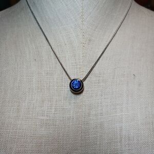 Rustic Cuff Kate 48 Forty Eight Blue Sapphire Pendant Necklace 16"